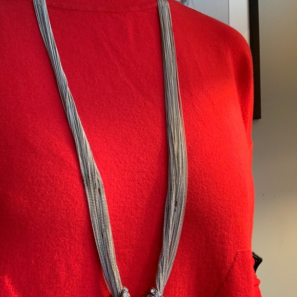 Multichain necklace with rhinestone pendants - Picture 3 of 8